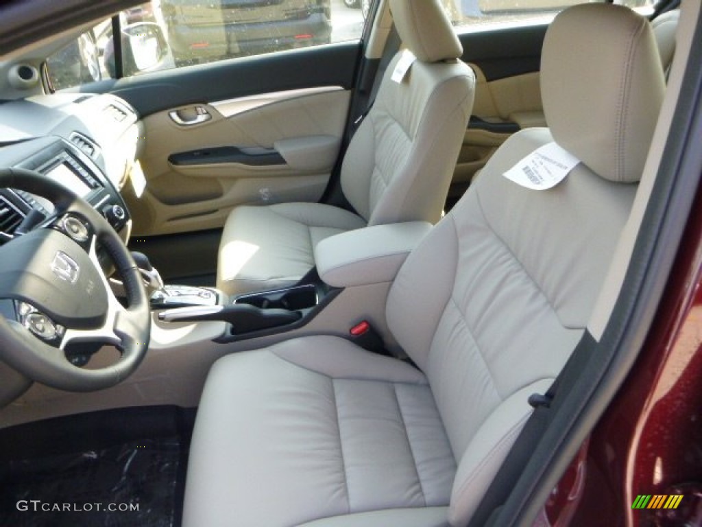 2013 Civic EX-L Sedan - Crimson Red Pearl / Beige photo #10
