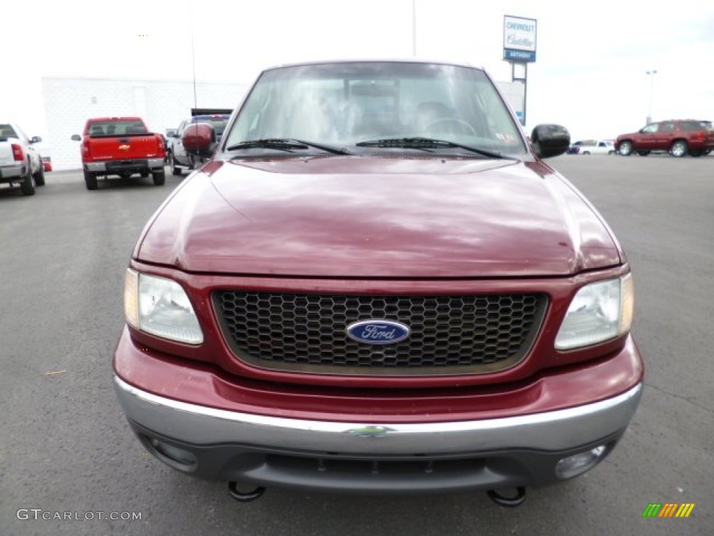 2003 F150 XLT Regular Cab 4x4 - Burgundy Red Metallic / Medium Graphite Grey photo #2