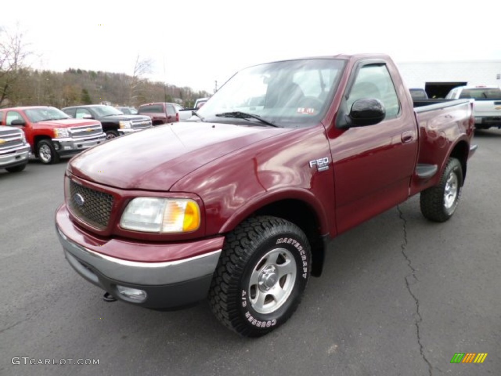 Burgundy Red Metallic 2003 Ford F150 XLT Regular Cab 4x4 Exterior Photo #79542148