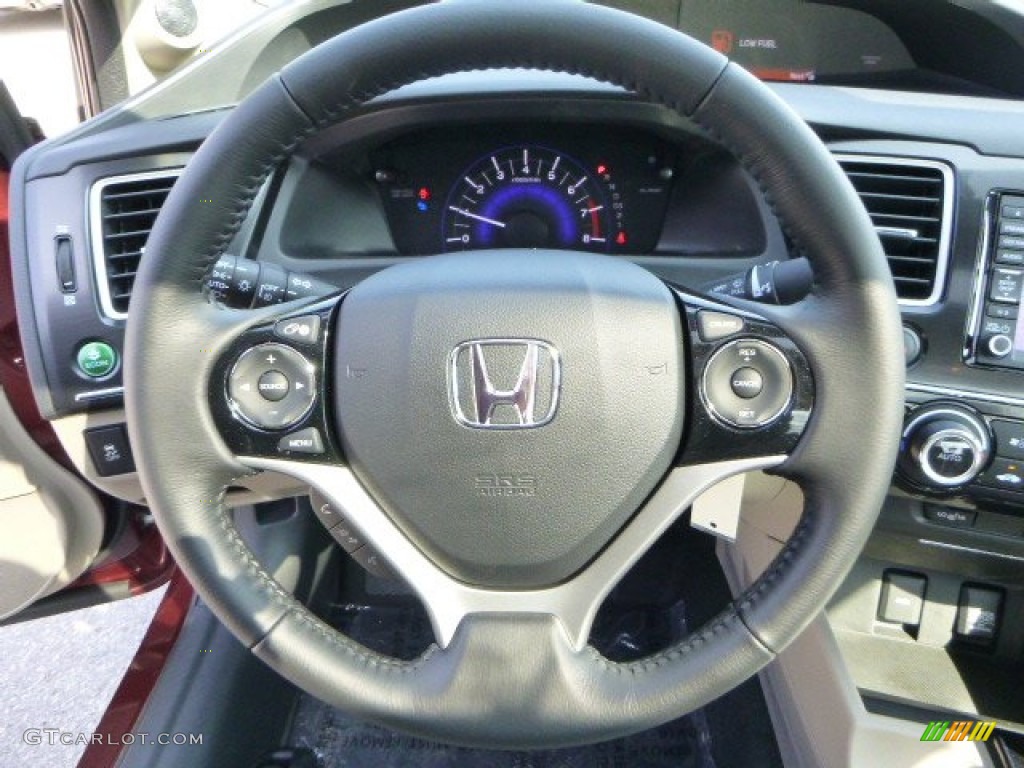 2013 Civic EX-L Sedan - Crimson Red Pearl / Beige photo #17