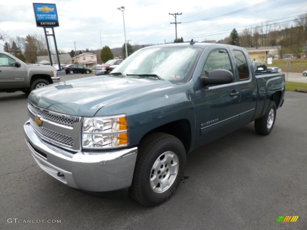 2013 Silverado 1500 LT Extended Cab 4x4 - Blue Granite Metallic / Ebony photo #3