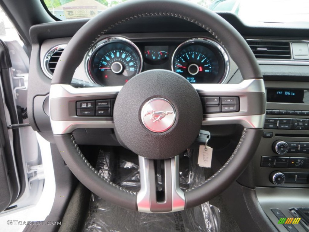 2014 Mustang V6 Coupe - Oxford White / Medium Stone photo #26