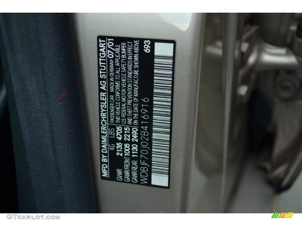 2002 E Color Code 693 for Desert Silver Metallic Photo #79543438