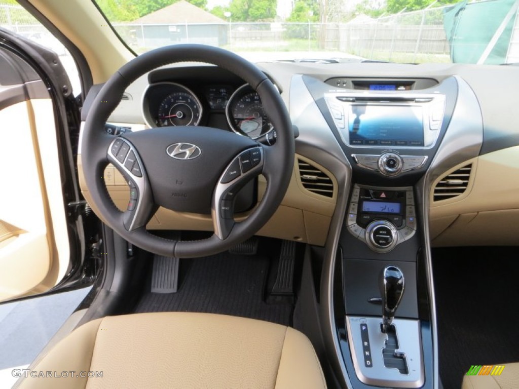 2013 Elantra Limited - Black / Beige photo #25