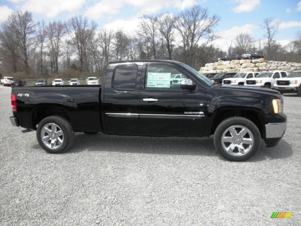 2013 Sierra 1500 SLE Extended Cab 4x4 - Onyx Black / Ebony photo #1