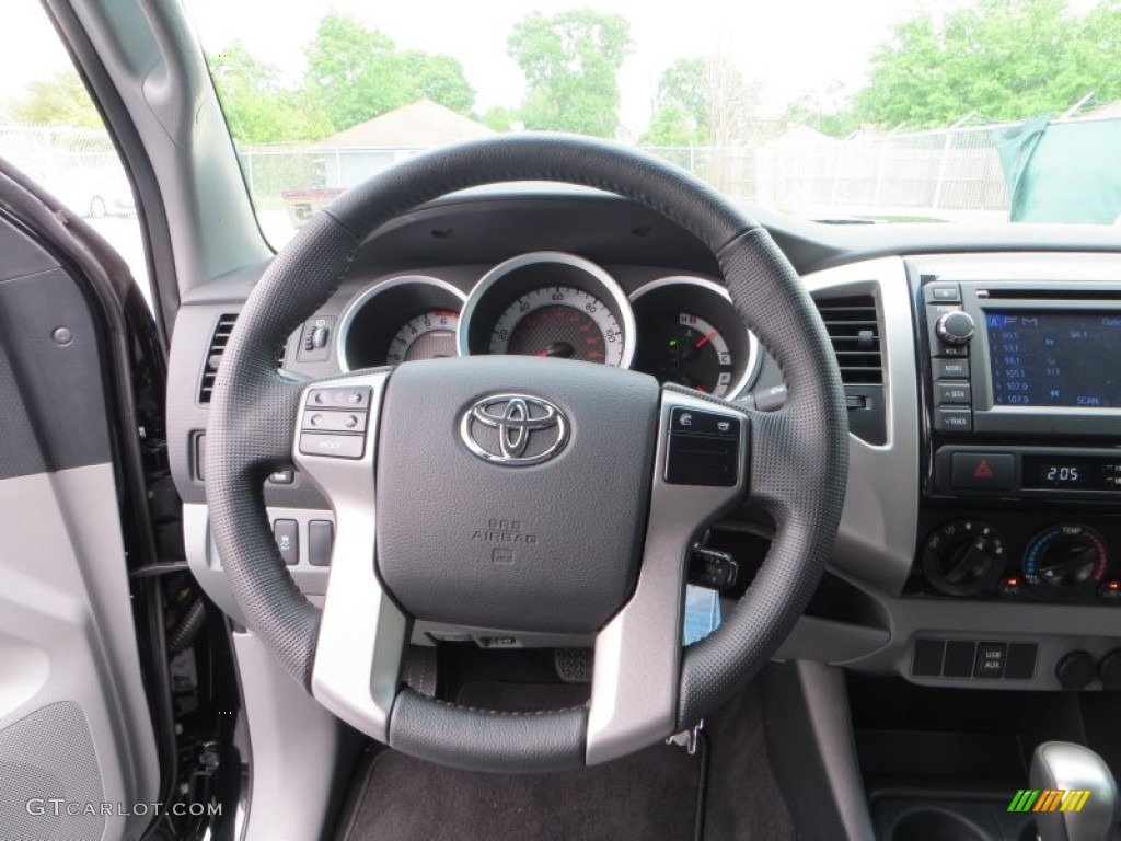 2013 Toyota Tacoma V6 TRD Sport Prerunner Double Cab Graphite Steering Wheel Photo #79548691