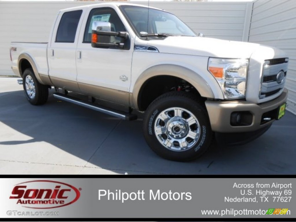 2013 F250 Super Duty King Ranch Crew Cab 4x4 - White Platinum Tri-Coat / King Ranch Chaparral Leather/Adobe Trim photo #1