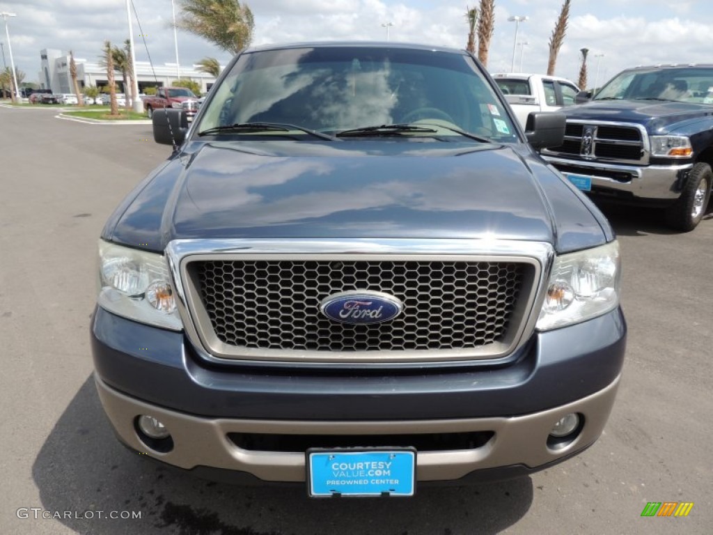 2006 F150 Lariat SuperCrew - Medium Wedgewood Blue Metallic / Tan photo #2