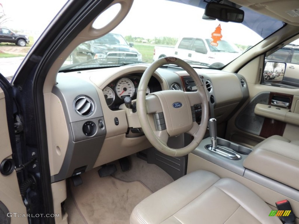2006 F150 Lariat SuperCrew - Medium Wedgewood Blue Metallic / Tan photo #12