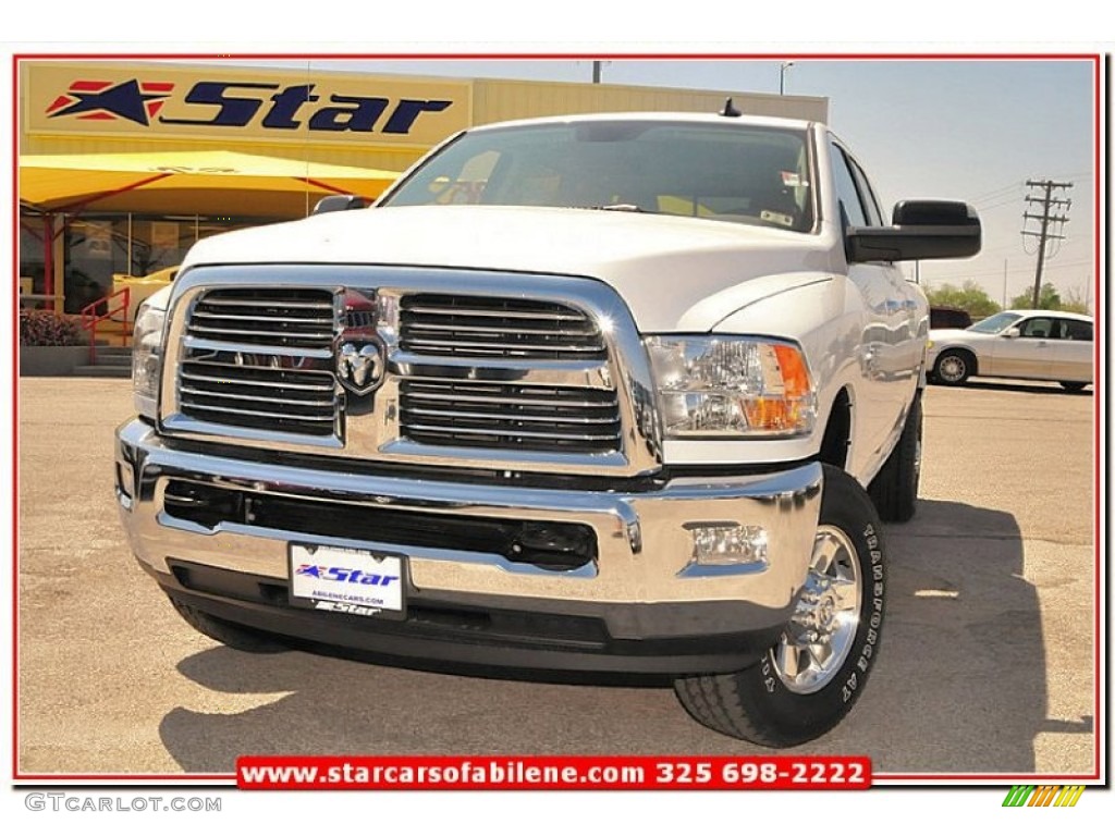 2013 2500 Lone Star Mega Cab 4x4 - Bright White / Canyon Brown/Light Frost Beige photo #1
