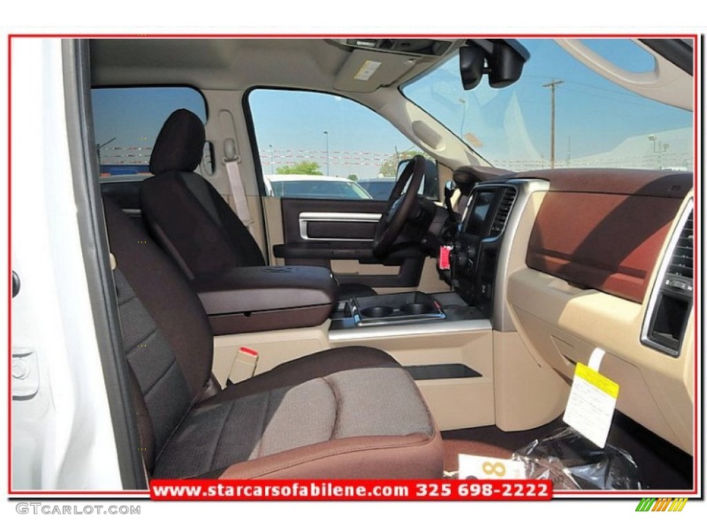 2013 2500 Lone Star Mega Cab 4x4 - Bright White / Canyon Brown/Light Frost Beige photo #25