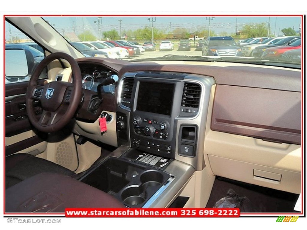 2013 2500 Lone Star Mega Cab 4x4 - Bright White / Canyon Brown/Light Frost Beige photo #28