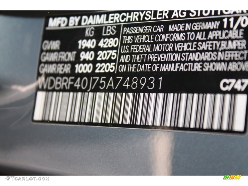 2005 C Color Code 747 for Granite Grey Metallic Photo #79555231
