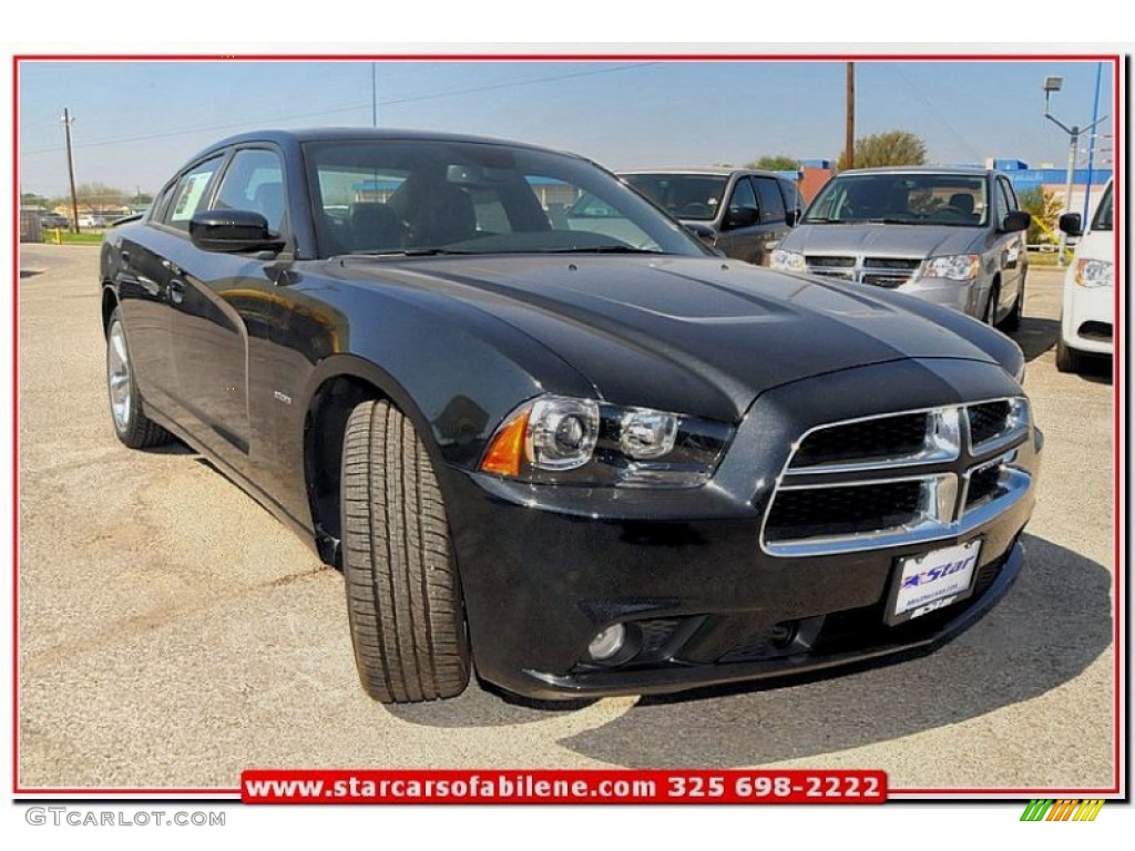 2013 Charger R/T Max - Phantom Black Tri-Coat Pearl / Black photo #10