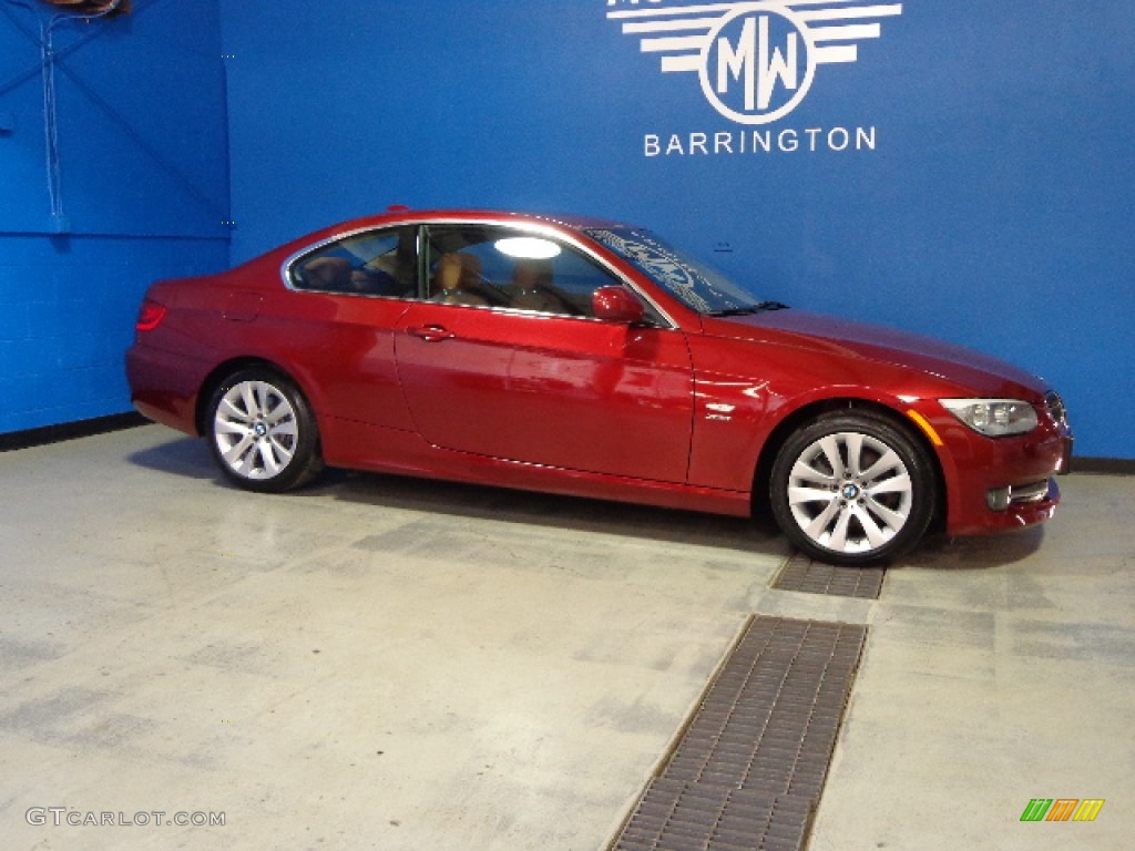 2012 3 Series 328i xDrive Coupe - Vermilion Red Metallic / Saddle Brown photo #6