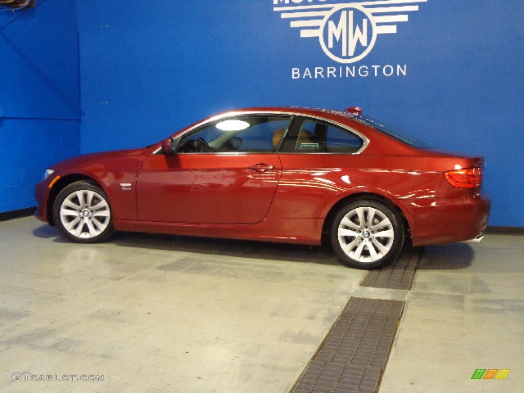 2012 3 Series 328i xDrive Coupe - Vermilion Red Metallic / Saddle Brown photo #8