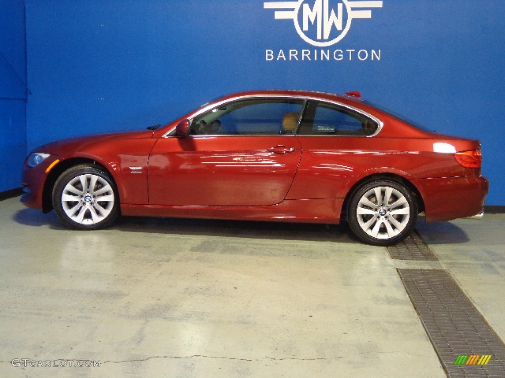 2012 3 Series 328i xDrive Coupe - Vermilion Red Metallic / Saddle Brown photo #9