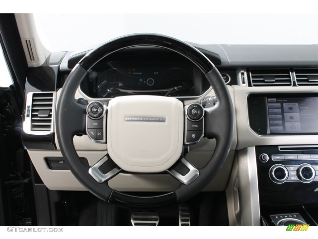 2013 Land Rover Range Rover Supercharged LR V8 Ebony/Ivory Steering Wheel Photo #79562899