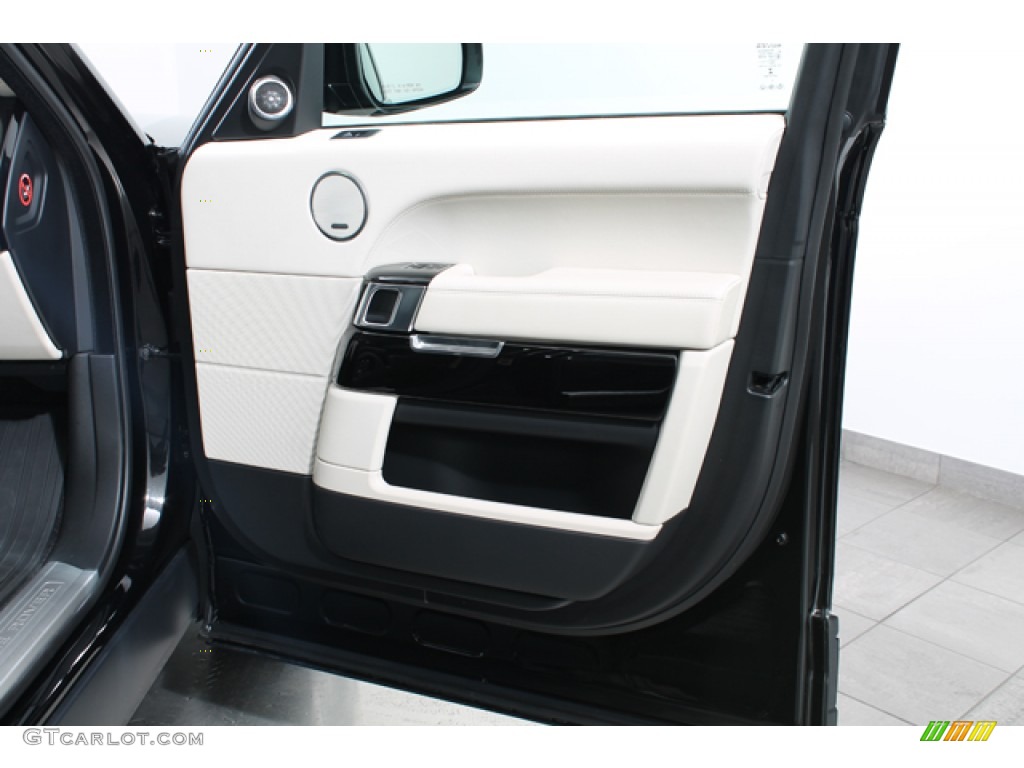 2013 Land Rover Range Rover Supercharged LR V8 Ebony/Ivory Door Panel Photo #79563007