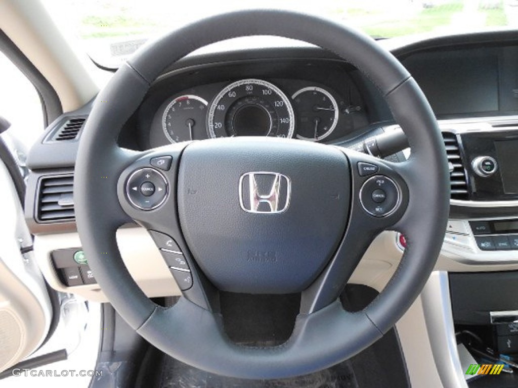 2013 Honda Accord EX-L Sedan Ivory Steering Wheel Photo #79563058