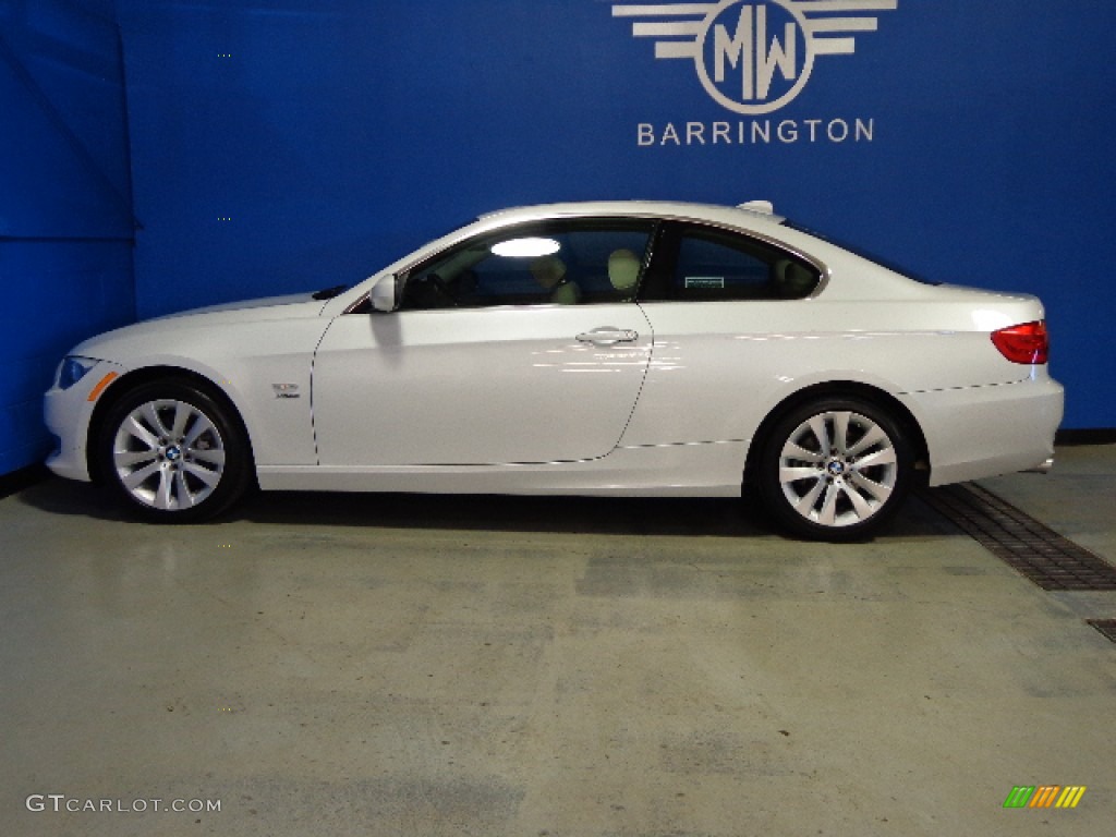 2012 3 Series 328i xDrive Coupe - Mineral White Metallic / Oyster/Black photo #4