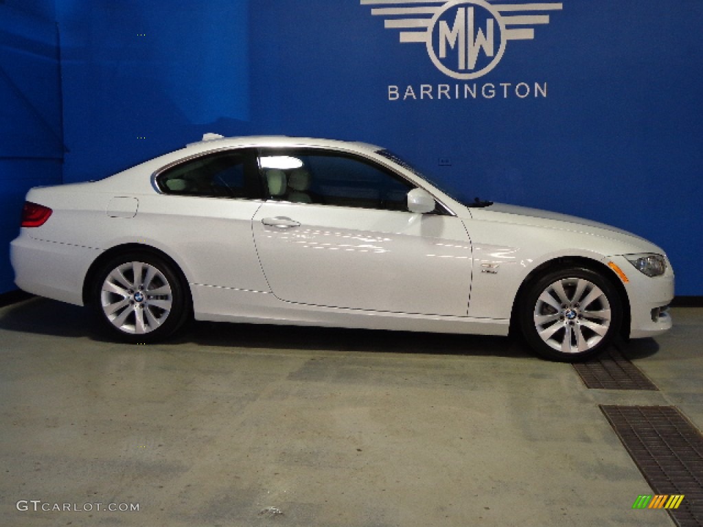 2012 3 Series 328i xDrive Coupe - Mineral White Metallic / Oyster/Black photo #8