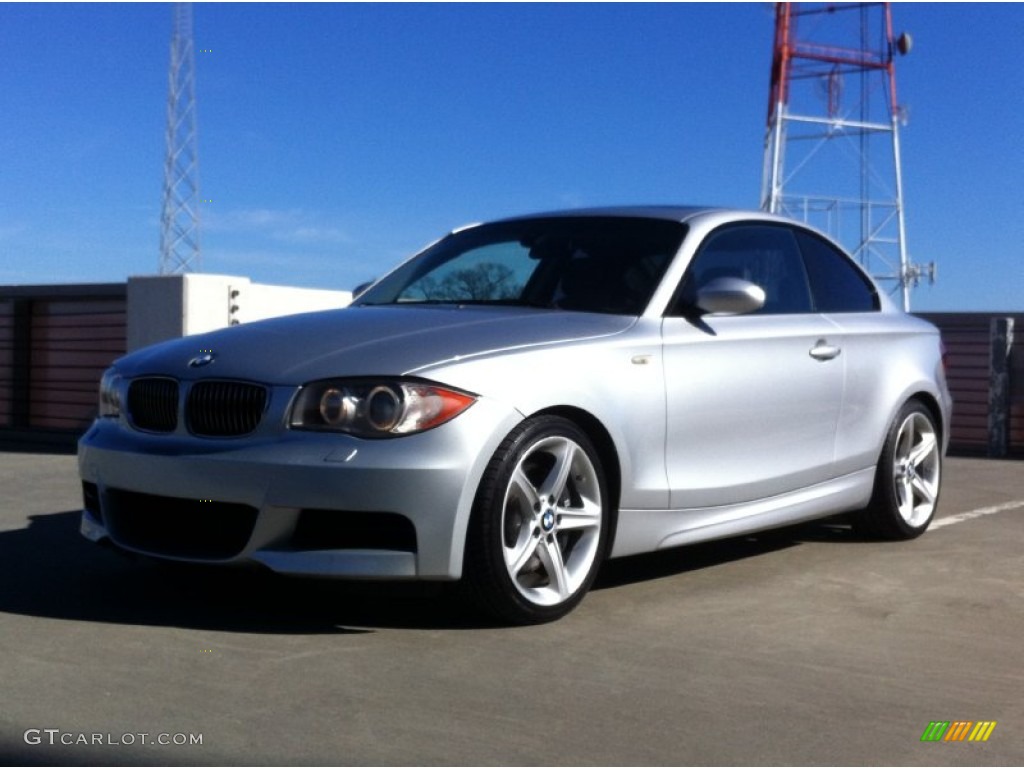 2009 1 Series 135i Coupe - Titanium Silver Metallic / Black photo #1