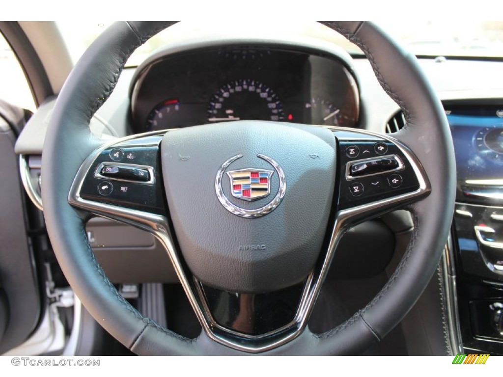 2013 Cadillac ATS 2.0L Turbo Jet Black/Jet Black Accents Steering Wheel Photo #79563226