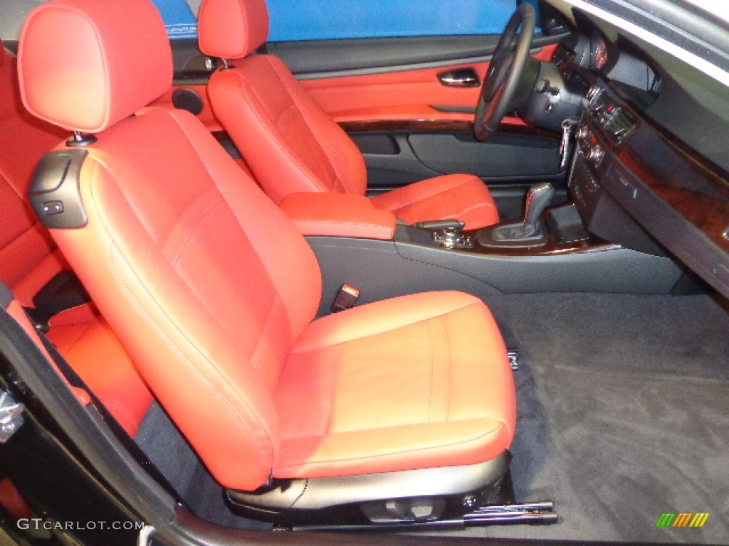 2012 3 Series 335i xDrive Coupe - Black Sapphire Metallic / Coral Red/Black photo #36