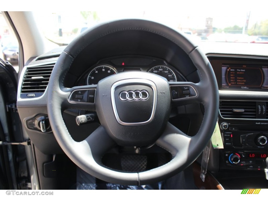 2012 Audi Q5 2.0 TFSI quattro Black Steering Wheel Photo #79564279