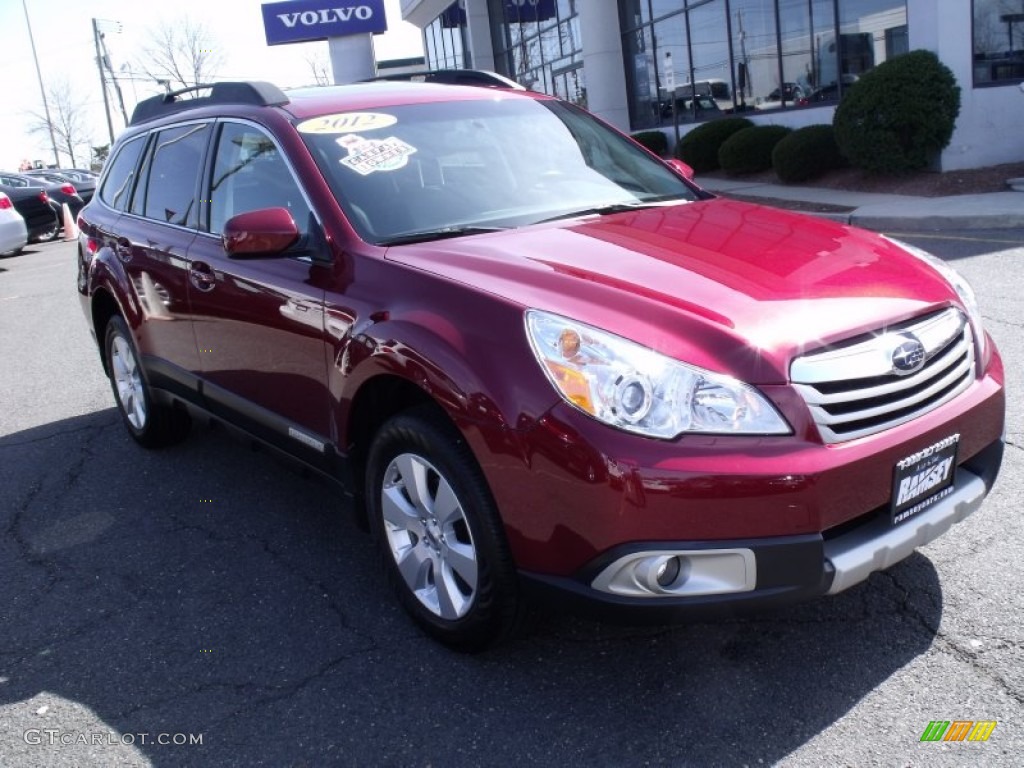 2012 Outback 2.5i Limited - Ruby Red Pearl / Off Black photo #1