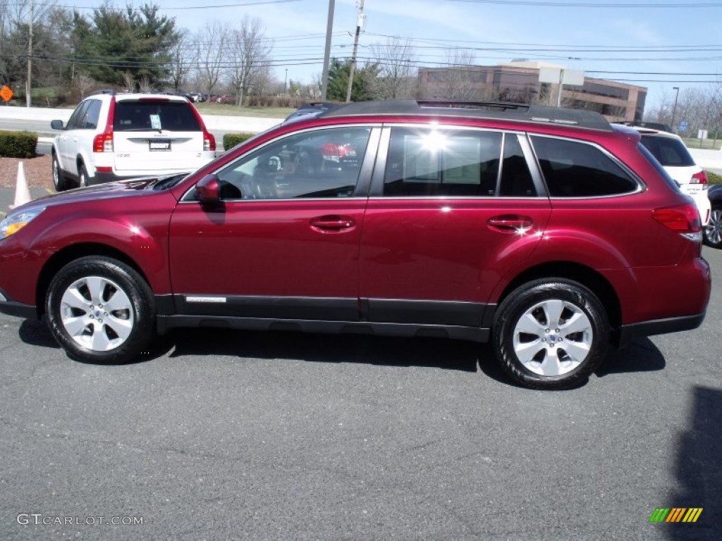 2012 Outback 2.5i Limited - Ruby Red Pearl / Off Black photo #7