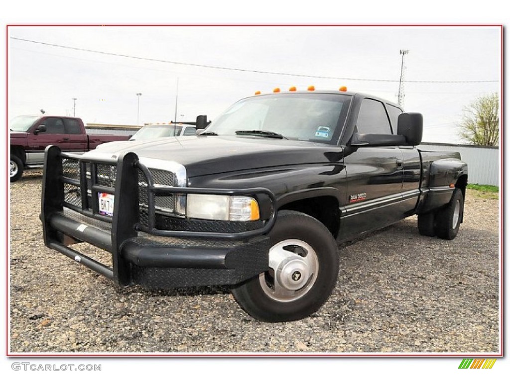 1997 Ram 3500 Laramie Extended Cab 4x4 Dually - Black / Gray photo #1