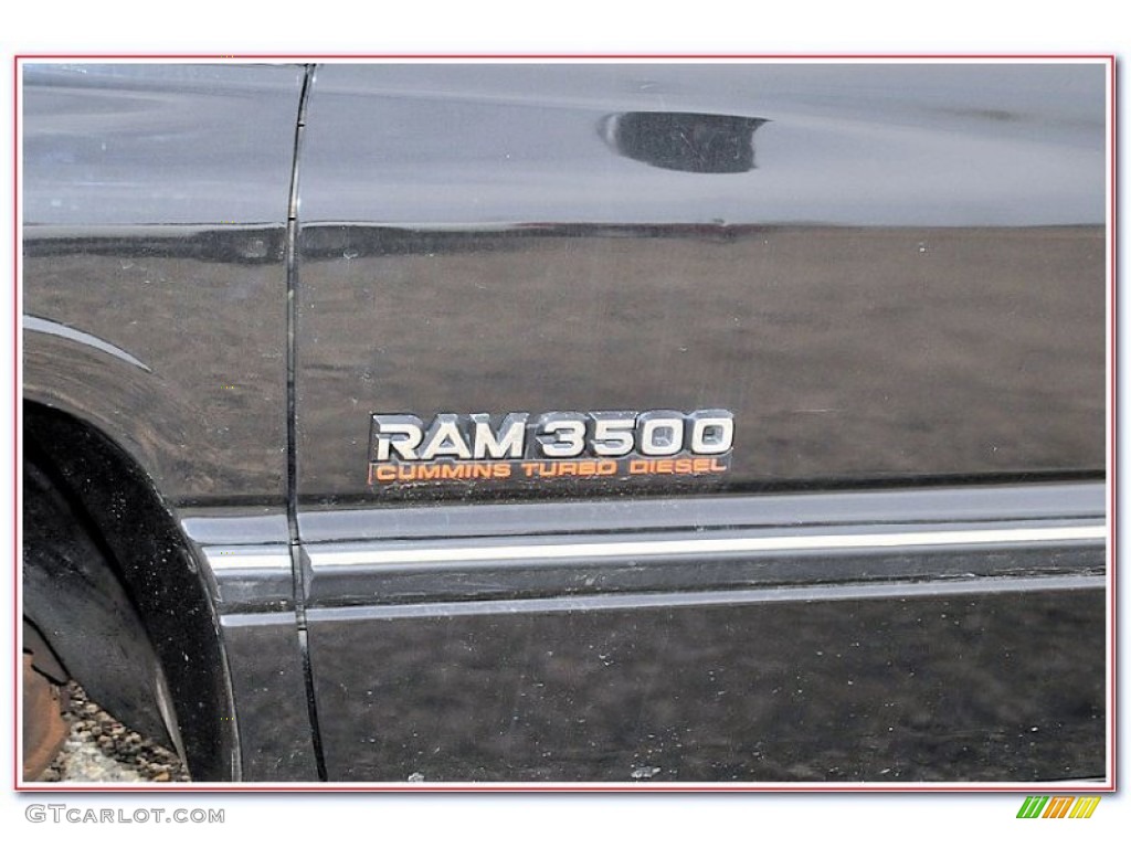 1997 Ram 3500 Laramie Extended Cab 4x4 Dually - Black / Gray photo #2