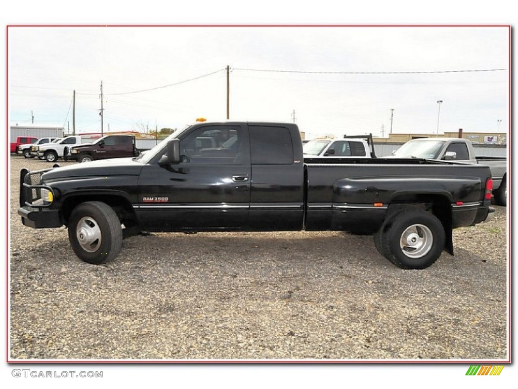 1997 Ram 3500 Laramie Extended Cab 4x4 Dually - Black / Gray photo #3