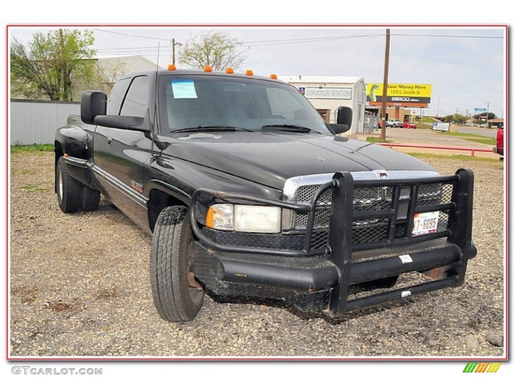 1997 Ram 3500 Laramie Extended Cab 4x4 Dually - Black / Gray photo #10