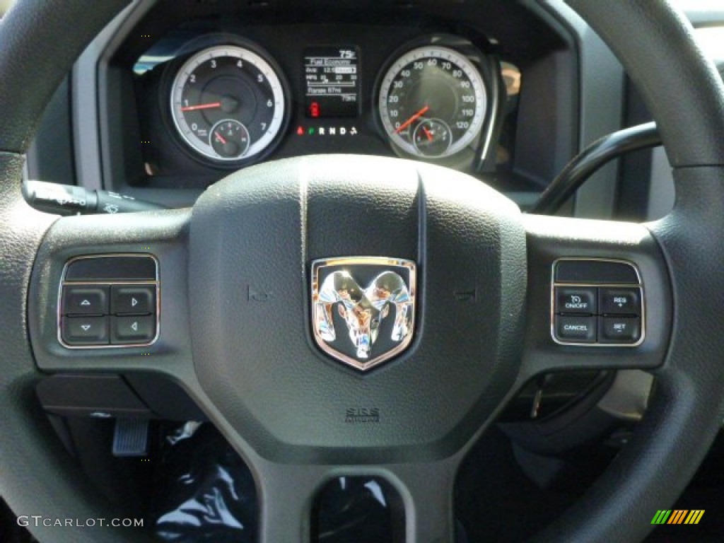 2013 Ram 1500 Express Quad Cab 4x4 Black/Diesel Gray Steering Wheel Photo #79570369