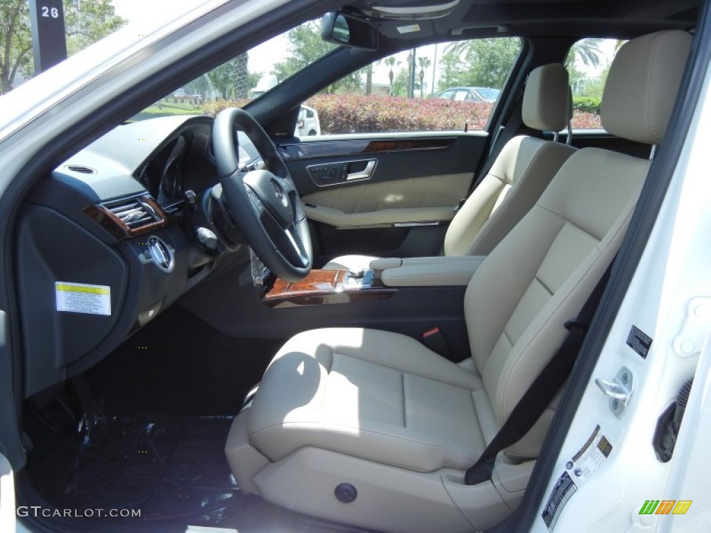 Almond/Black Interior 2013 Mercedes-Benz E 350 Sedan Photo #79572748