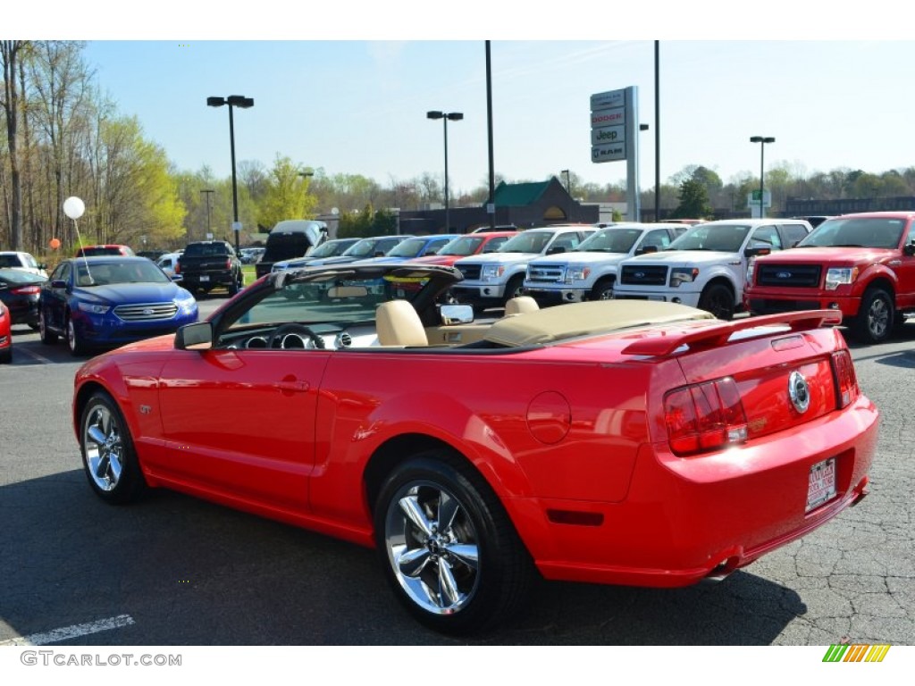 2008 Mustang GT Premium Convertible - Torch Red / Medium Parchment photo #10