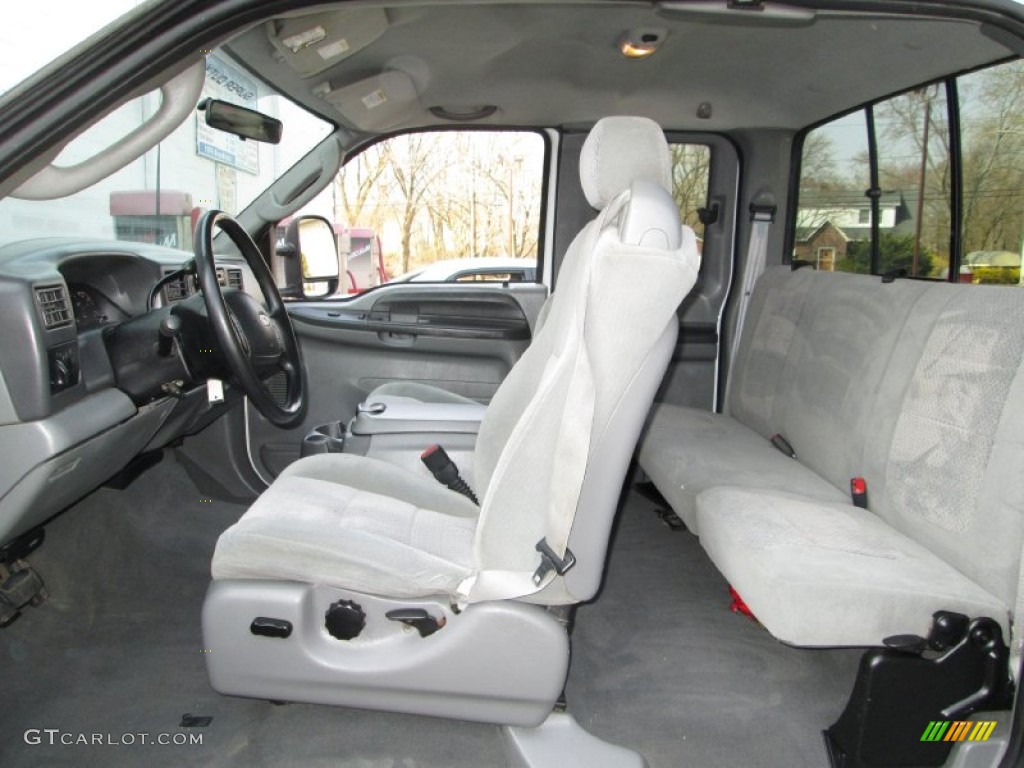 2003 F250 Super Duty XLT SuperCab 4x4 - Oxford White / Dark Flint Grey photo #13