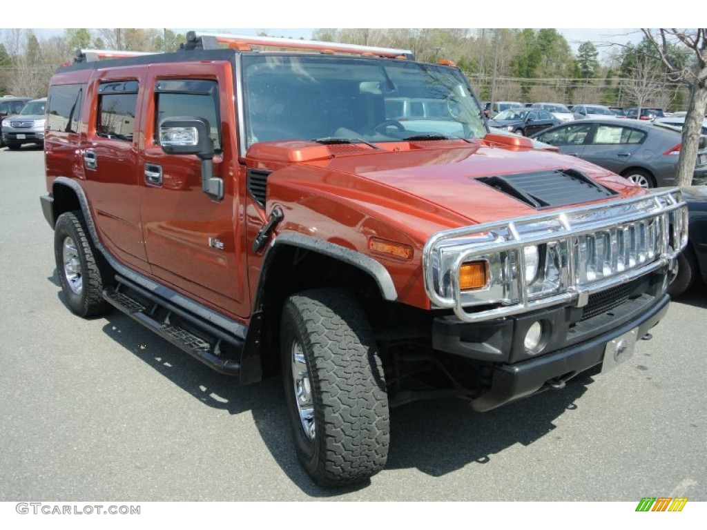 2003 H2 SUV - Sunset Orange Metallic / Wheat photo #2