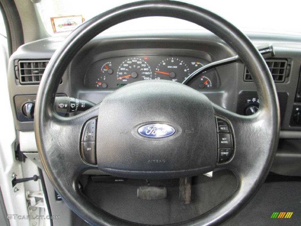 2003 Ford F250 Super Duty XLT SuperCab 4x4 Dark Flint Grey Steering Wheel Photo #79574431