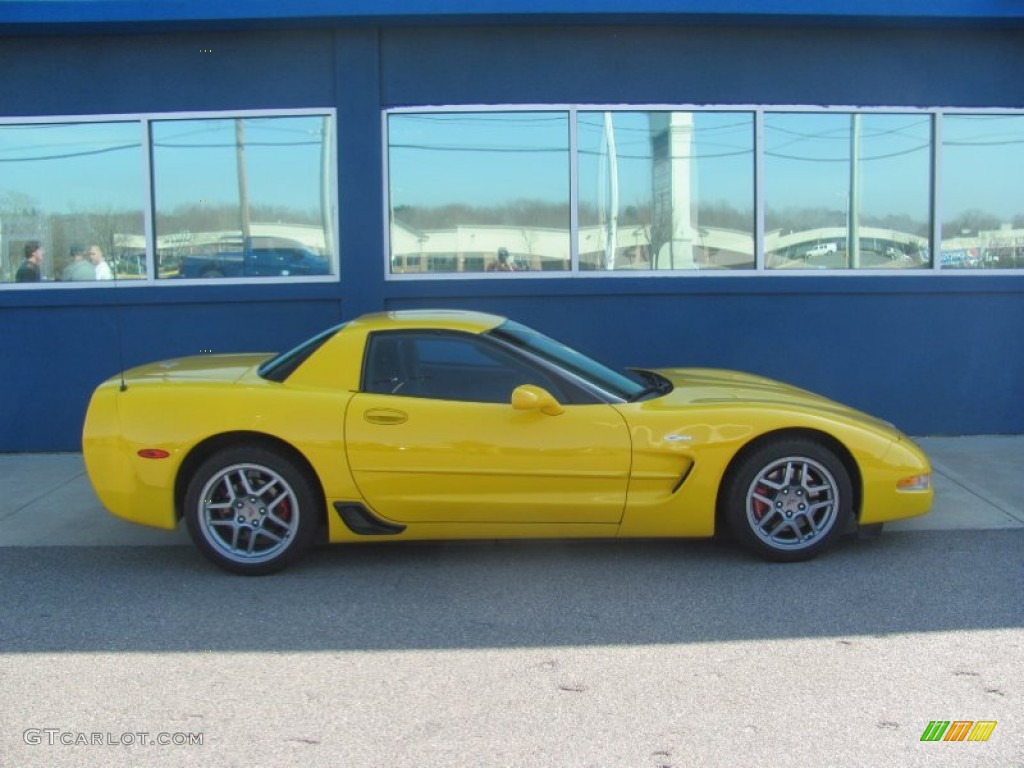 2003 Corvette Z06 - Millenium Yellow / Black photo #10