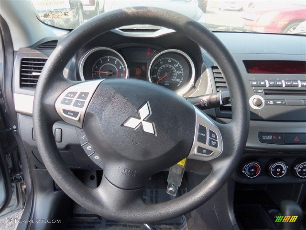 2012 Mitsubishi Lancer ES Black Steering Wheel Photo #79577592