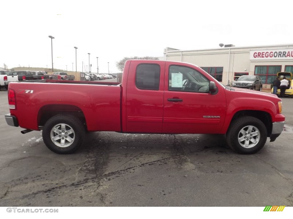 2012 Sierra 1500 SLE Extended Cab - Fire Red / Very Dark Cashmere/Light Cashmere photo #4