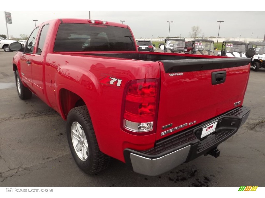 2012 Sierra 1500 SLE Extended Cab - Fire Red / Very Dark Cashmere/Light Cashmere photo #7