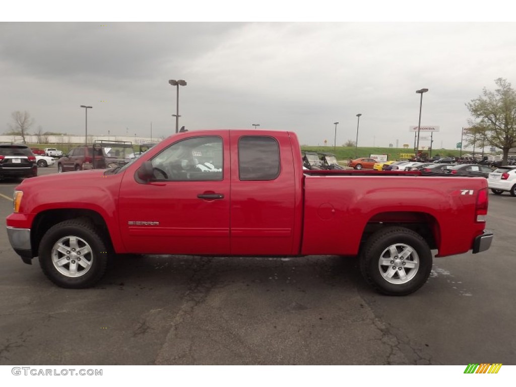 2012 Sierra 1500 SLE Extended Cab - Fire Red / Very Dark Cashmere/Light Cashmere photo #8