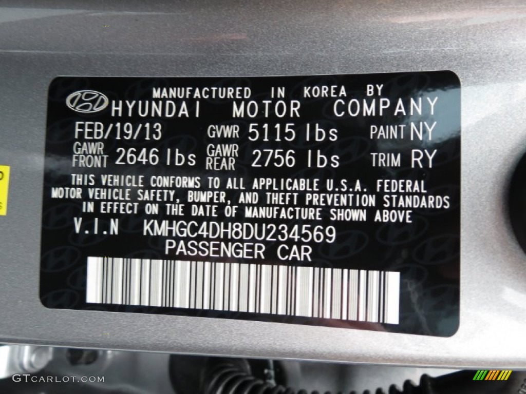 2013 Genesis Color Code NY for Titanium Gray Metallic Photo #79578641