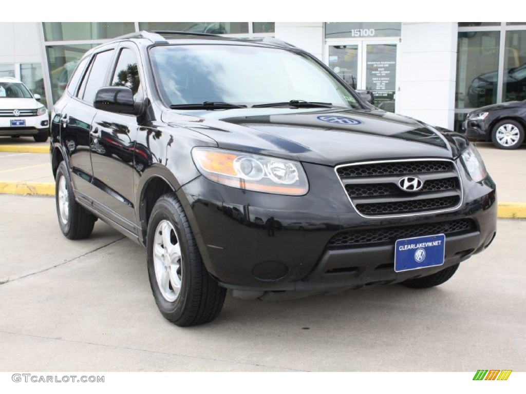 2007 Santa Fe GLS - Ebony Black / Beige photo #1