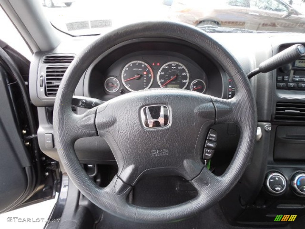 2004 Honda CR-V EX 4WD Black Steering Wheel Photo #79579609